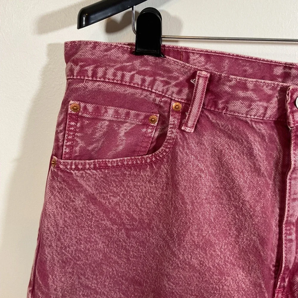 Levi's 569 Loose Straight Men's Pink Acid Wash Denim Shorts 36 Streetwear Skater